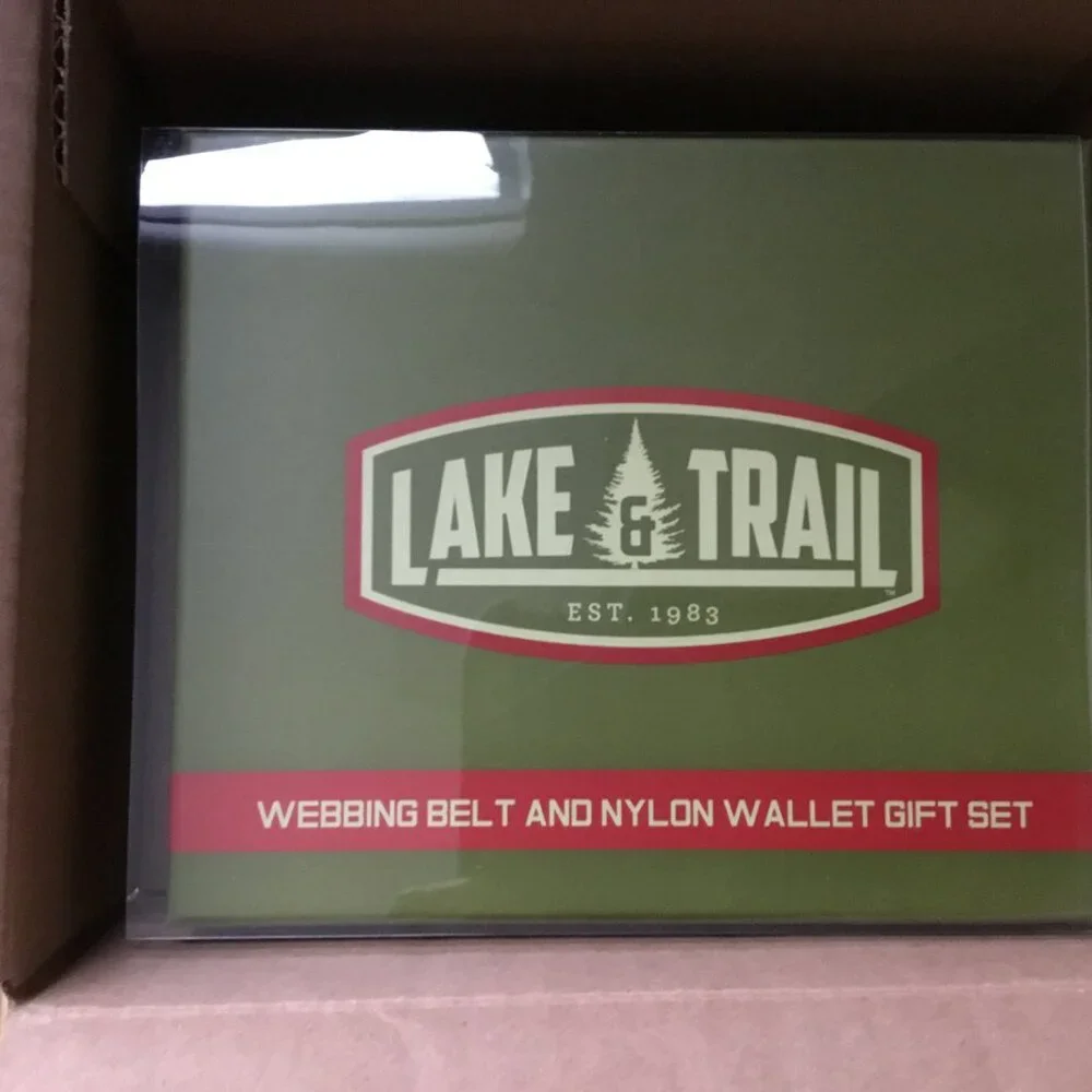 Lake Trail Webbing Belt with Wallet: Blue